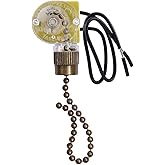 Akahttbn Ceiling Fan Switch Zing Ear ZE-109,Two-Wire On-Off Light Switch for Hunter Ceiling Fans Lamp and Wall Lights Replacement (Bronze Pull Chain)