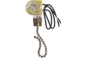 Akahttbn Ceiling Fan Switch Zing Ear ZE-109,Two-Wire On-Off Light Switch for Hunter Ceiling Fans Lamp and Wall Lights Replacement (Bronze Pull Chain)