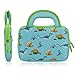 Evecase 7-8 inch Kid Tablet Sleeve, Cute Dinosaurs Themed Neoprene Carrying Sleeve Case Bag for 7-8 inch Kid Tablets (Blue & Green Trim, with Dual Handle and Accessory Pocket)
