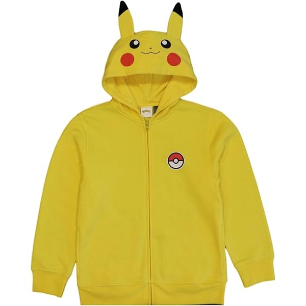 Amazon.com: Pokémon Pikachu Big Face Wink Zip Hoodie : Clothing