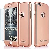 iPhone 7 Plus Case 360 CellPRO [Full Body Series] Premium Hard TPU Cover-Full Protection (Dual Layer 0.1 mm Slim) Anti-Slip Grip Designed Ultra Clear Screen Protector Glass for Apple iPhone7+ (Pink)