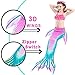Girls Mermaid Tails for Swimming Bathing Suits Mermaid Theme Swimsuits Toddler Girls Birthday Gift for 3-12Y (D-Green Pink, 5-6 Years)