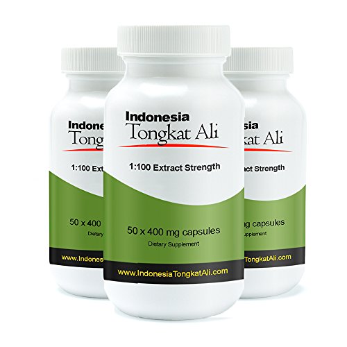 30% Off 3 Bottles of Real Herbs Indonesian Tongkat Ali 100 to 1 Extract - Natural Testosterone Booster - Also Known As Longjack or Eurycoma Longifolia - 400mg x 150 Vegetarian Capsules of Root Powder