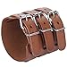 EVER FAITH 3 Layer Wide Belt Genuine Leather Men Daily Wristband Brown Bracelet Unisex Couple