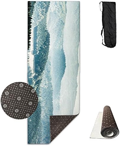 Aerial Photography Snow Mountain Yoga Mat - Advanced Yoga Mat - Non-Slip Lining - Easy To Clean - Latex-Free - Lightweight And Durable - Long 180 Width 61cm