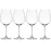 Mikasa Lana Bordeaux Red Wine Glasses, Set of 4, 22 Ounce, Clear