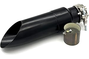 Radiant Cycles Shorty GP Muffler Tip Universal fits 43mm OD tube pipe Black with Baffle