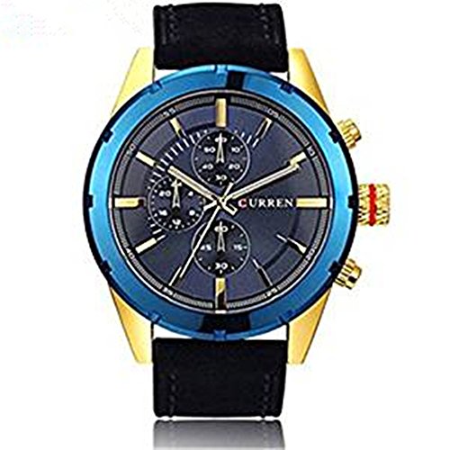2015 New Arrival Fashion Elegant Curren Watch 30m Waterproof Military Movement Japan Movement Man Quartz Watche - Blue