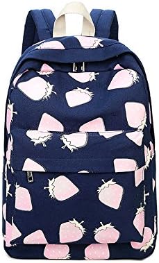 Canvas backpack / tide Japanese Korean version of junior high school students small fresh fresh simple school students high school student bag / female shoulder bag ( Color : Blue )