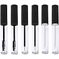 IMIROOTREE 10ML Empty Mascara Tube Eyeliner Tube and Lip Gloss Tubes Refillable Portable Plastic Container Travel Ideal Kit for DIY Cosmetics with Rubber inserts and Plastic funnels(Total 6 PCS)
