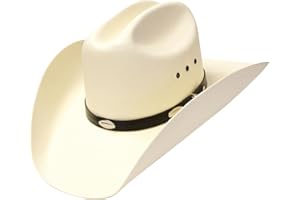 Western Express Natural Straw Cowboy Hat for Men and Women - Cattleman Style with Black Hat Band and Silver Conchos