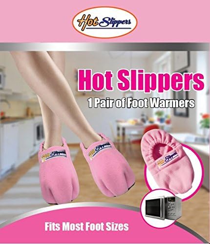 Foot Warmers Reinforced Microwavable Hot Slippers (Pink)