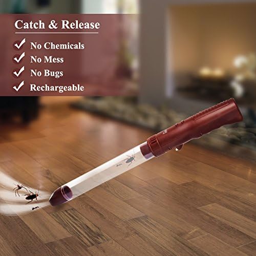 Redeo Rechargeable Bug Vacuum Spider Catcher with LED Light - USB Recharger Cable, Great Toy for Kids