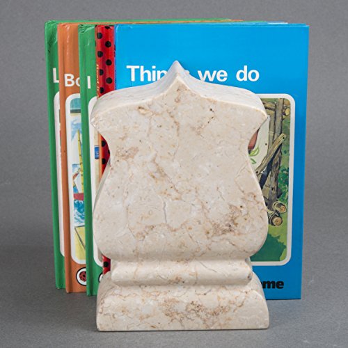 Creative Home 74701 Genuine Champagne Marble Stone Fleur De Lis Style Bookend Set