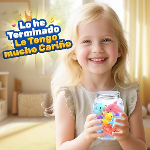 Conjunto Aqua Gelz, Brinquedo de Gel Mágico de Água DIY, Conjunto de Gel Mágico com 10 Cores e 8 Moles, Artesanato Criativo para Crianças, Brinquedos Jogos Kit de Pintura Presente para Rapazes e Raparigas 3 4 5 6 Anos