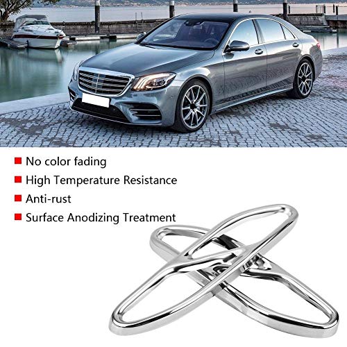 KIMISS 2Pcs Car Stainless Steel Silver Exhaust Tailpipe Cover Trim for Mercedes Benz S Class W222 2018 - Thumbnail 3
