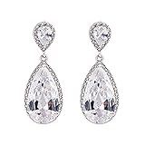 Doris Beautiful Unique Luxury Atmosphere Anti Allergy Super Flash Water Droplets Inlay Zircon Banquet Earrings