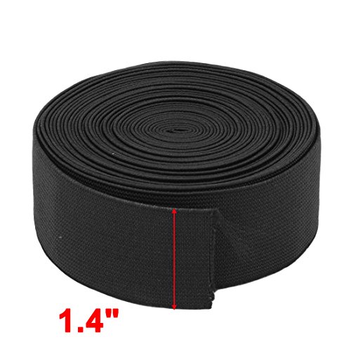 uxcell Polyester Tailoring Sewing Waistband Handicraft Elastic Band Strap 6 Yards Black