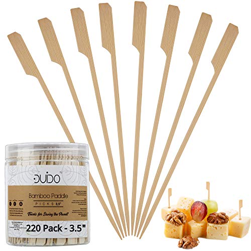 Bamboo Skewers Toothpicks for Appetizer Picks - 3.5 inch (Pack of 220) Wooden Cocktail Skewers and Bamboo Toothpicks for Appetizers Food Garnish Sandwich Fruit Kabobs Drinks Cocktail - Eco Friendly - Thumbnail 7