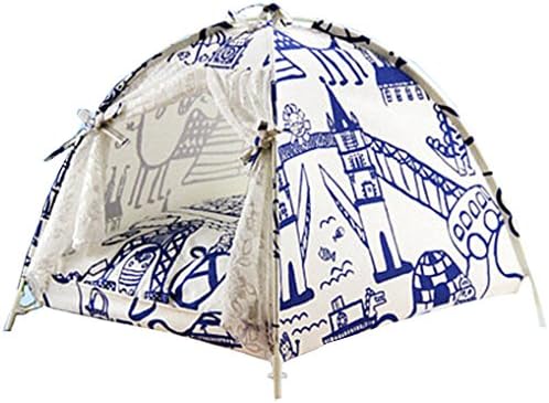 BAGIRL Pet Bed Washable Cat House Pet Dog Kennel Pet Yurt Tent (M, Crayon graffiti)