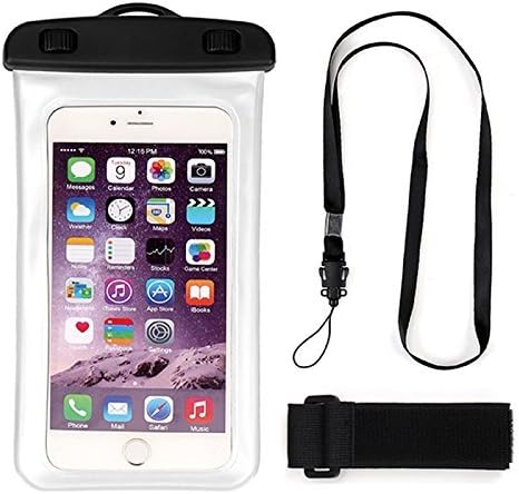 100% Waterproof - Dustproof- cell phone pouch - case - bag - floating - IPX8 Waterproof - Lanyard, Armband and Audio Jack For Mobile Phones up to 6 inches in size