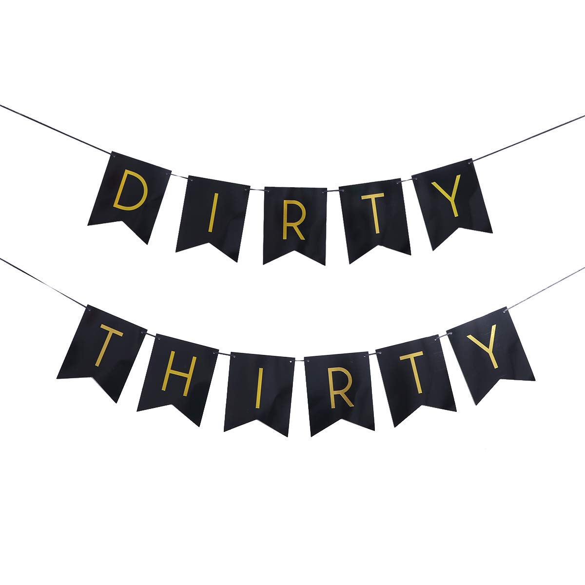 Amosfun Dirty Thirty Banner Birthday Party Banner 30th Birthday Party Decorations (Black)