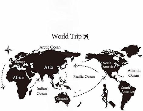ロキリフ ウォールステッカー 世界地図 旅行 仕上 140 X 80