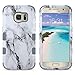 S7 Case, Galaxy S7 Case, ULAK 3 in 1 Hard PC+Soft Silicone Hybrid Dust Scratch Resistance Protective Cover for Samsung Galaxy S7 (Artistic Marble Pattern) Will not Fit S7 Edge