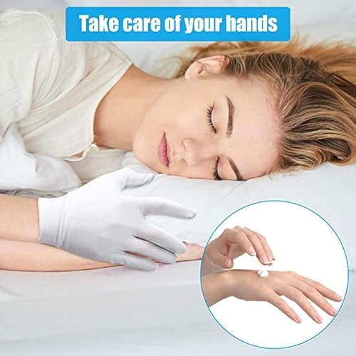 Pairs White Cotton Gloves for Dry Hands Sleeping, Breathable