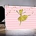 AOFOTO 7x5ft Ballerina Princess Tutu Girl Happy Birthday Vinyl Backdrop Pink Striped Golden Ballet Dancer Background for Photography Little Kids Baby Shower Party Decoration Banner Photo Studio Props