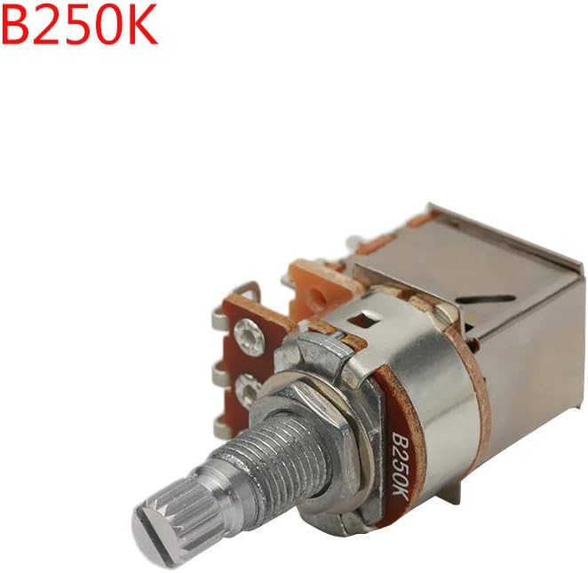 jumpeasy Shaft 18mm A500K B500K Electric Splined DPDT Guitar Switch Knob Control Pot Potentiometer Push Pull(B250K)