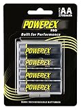 Powerex PRO High Capacity Rechargeable AA NiMH Batteries (1.2V, 2700mAh) - 4-Pack, (MHRAA4PRO)