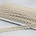 ELLAMAMA Cotton Lace Trim DIY Craft Delicate Ribbon Scallop Edge 1/2 Inch Wide 10 Yards for Scrapbooking Gift Package Wrapping, Beige Color
