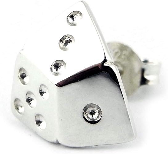 Amazon ピアスメンズ レディース ブランド Blackdia サイコロ スタッド ピアス 片耳 シルバー 925 ピアス 通販