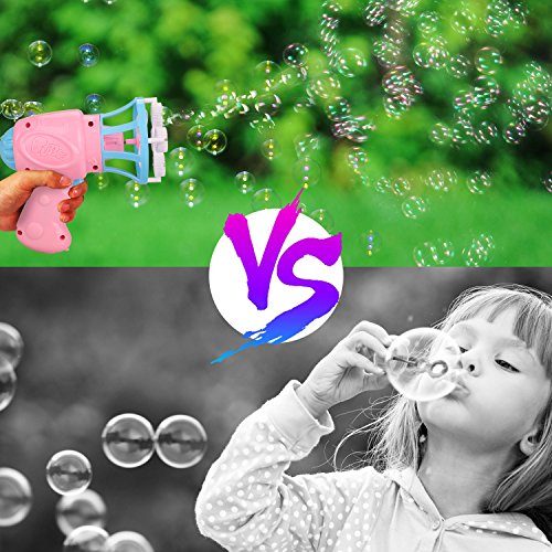 Avando Bubble Gun Shooter Bubble Blowing Gun for Kids with 2 Bubble Solutions