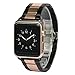 AWSTECH New 42mm Stainless Steel Replacement Smart Watch Band Wrist Strap Bracelet with Butterfly Buckle Clasp for Apple Watch All Models - Black Rosegold