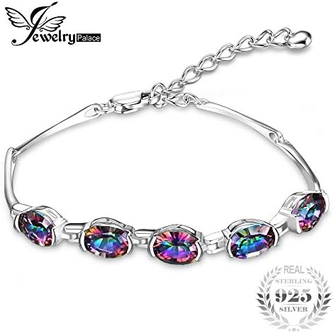 Natural Mystic Rainbow Topaz Bracelet Tennis Link Genuine 925 Sterling Silver Women New Fashion Fine Jewelry