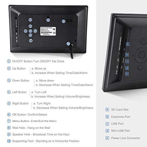 YISSVIC Digital Alarm Clock 8 Inch Large Display Calendar Day Clock with Battery Backup & 12