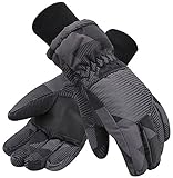 Simplicity Kids Teenagers 3M Thinsulate Lined Waterproof Ski Gloves,S,Black1
