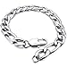 Naivo Men's Stainless Steel Bracelet Link Wrist Curb Silver Tone
