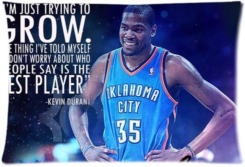Famous Player Oklahoma City's Kevin Durant Pillowcase Zippered Pillow Case 16x24 (Two sides)