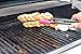Proud Grill Slide & Serve BBQ Skewers - Set of 4 Stainless Steel Reusable Barbecue Skewers | Ideal for Grilling Shish Kabobs | Use for Beef, Pork, Chicken, Vegetable and Shrimp Kabobs.