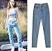 Women's Classic Blue Wash Stretch Denim Boyfriend Jeans 27(Tag)
