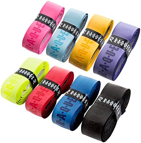 Raquex Enhance Replacement Racket Grip: Tennis Grip, Badminton, Squash Grip Tape, Padel, Pickleball. 14 Colours. Premium, Self-Adhesive Tennis Racquet Grip with Finishing Tape