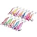 Aorace 12pcs/lot 8.5cm 11g Fishing Lures Squid Jig Hooks Wood Shrimp Artificial Spinner Lures Kit Glow Bait