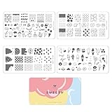 CICI&SISI 2018 Nail Art Acrylic Stamping Plates Set Candy Design Cute Patterns Manicure Print Image Plate,set of 4 (Sweety)
