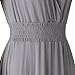 Costyleen Women's Modal Cotton Casual Low-cut V-neck Pure Color Above Knee Dress Dark Gray M
