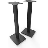 Kanto ST28 28&rdquo; Universal Floor Speaker Stands for Bookshelf Speakers up to 30 lbs | Improved Sound | Hidden Cable Management | Timeless Design, | Pair | Black Steel w/Black MDF Base