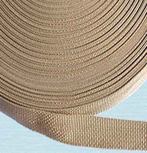 Medium Weight Webbing 10 Yards - Beige - 1" Polypropylene Webbing