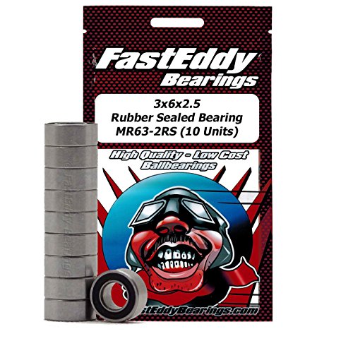 3x6x2.5 Rubber Sealed Ball Bearings MR63-2RS (10 Units)